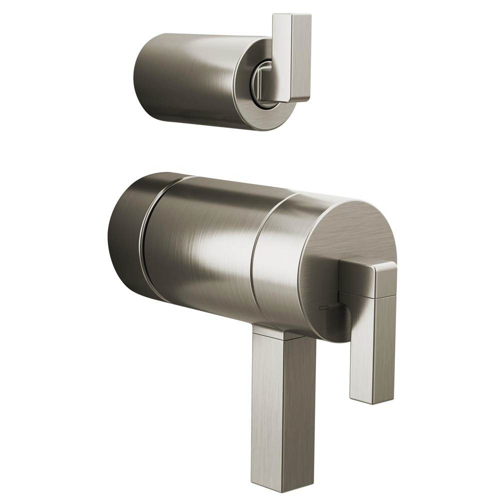 Brizo - Frank Lloyd Wright TempAssure Thermostatic Valve with Integrated Diverter Trim Lever Handle Kit - Luxe Nickel