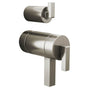 Brizo - Frank Lloyd Wright TempAssure Thermostatic Valve with Integrated Diverter Trim Lever Handle Kit - Luxe Nickel