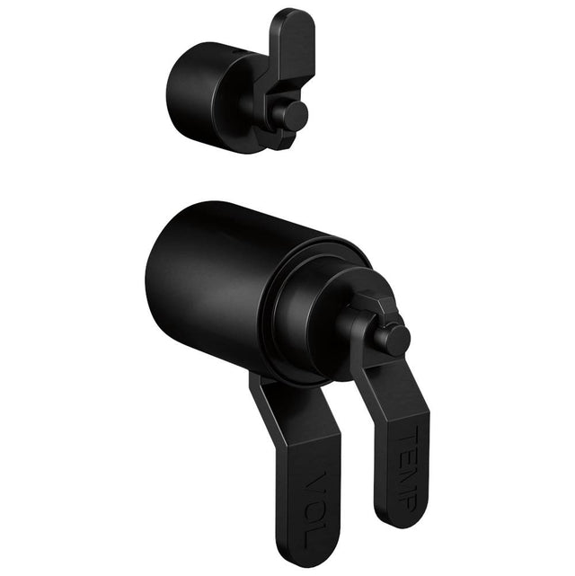 Brizo - Litze Tempassure Thermostatic Valve With Diverter Trim Handle Kit - Industrial Lever - Matte Black