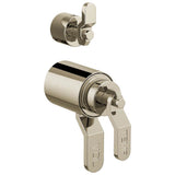 Brizo - Litze TempAssure Thermostatic Valve With Integrated Diverter Industrial Lever Handle Kit - Polished Nickel
