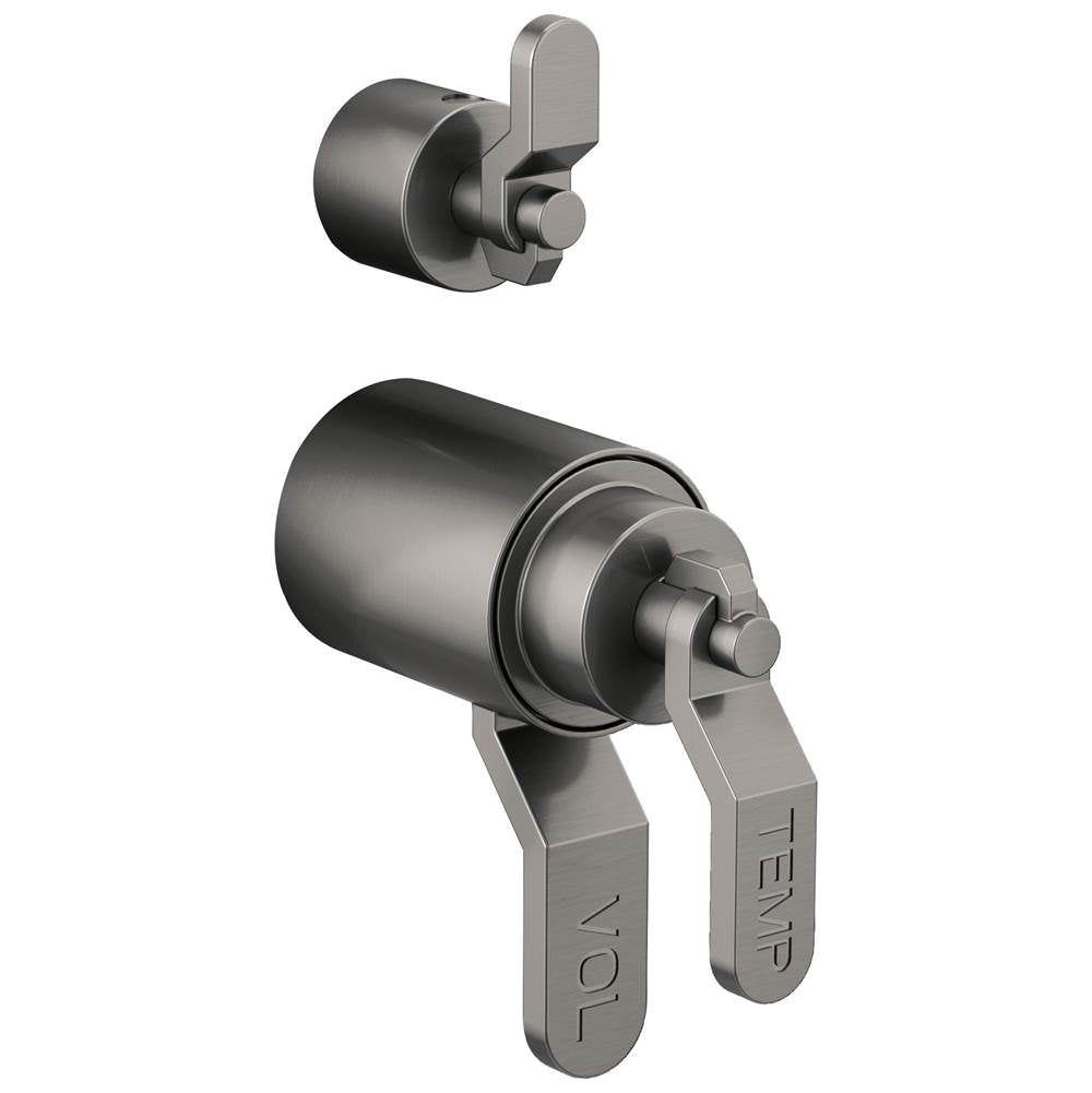 Brizo - Litze TempAssure Thermostatic Valve With Integrated Diverter Industrial Lever Handle Kit - Luxe Steel