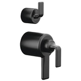 Brizo - AllariaE TempAssure Thermostatic Valve Trim with Integrated Diverter Trim Twist Lever Handle Kit - Matte Black