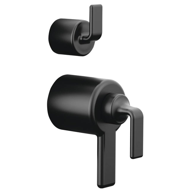 Brizo - AllariaE TempAssure Thermostatic Valve Trim with Integrated Diverter Trim Twist Lever Handle Kit - Matte Black