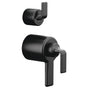Brizo - AllariaE TempAssure Thermostatic Valve Trim with Integrated Diverter Trim Twist Lever Handle Kit - Matte Black
