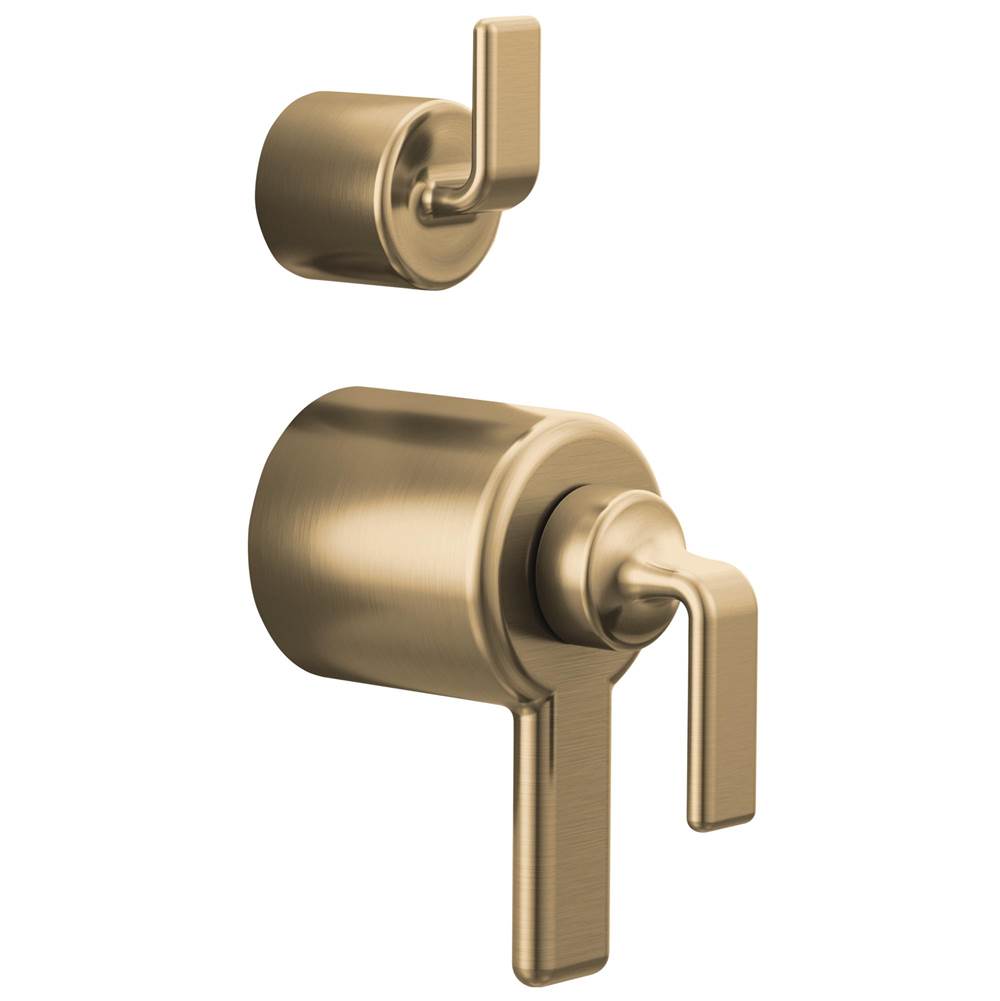 Brizo - AllariaE TempAssure Thermostatic Valve Trim with Integrated Diverter Trim Twist Lever Handle Kit - Luxe Gold