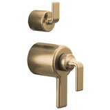 Brizo - AllariaE TempAssure Thermostatic Valve Trim with Integrated Diverter Trim Twist Lever Handle Kit - Luxe Gold
