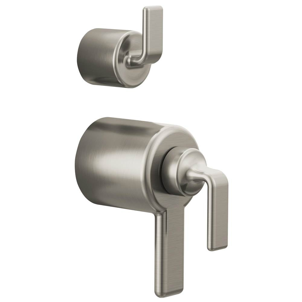Brizo - AllariaE TempAssure Thermostatic Valve Trim with Integrated Diverter Trim Twist Lever Handle Kit - Luxe Nickel