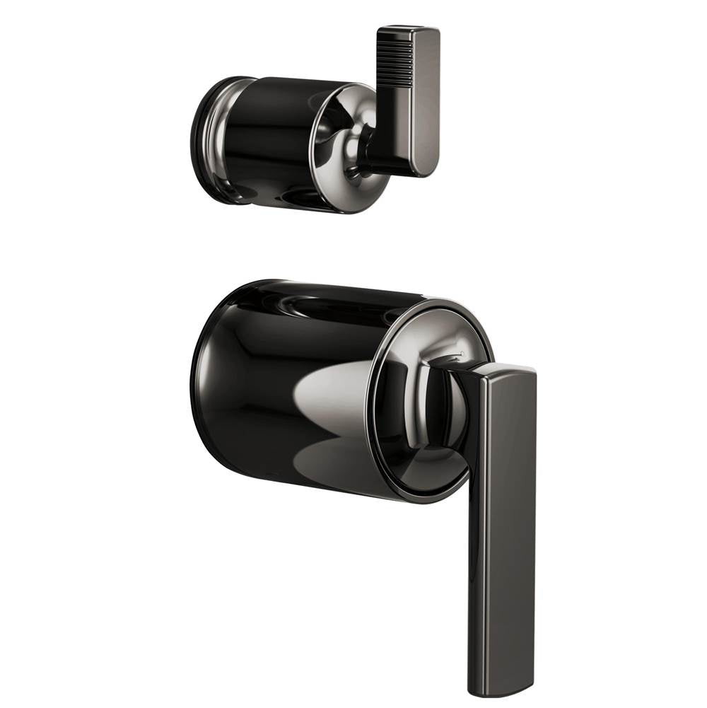 Brizo - Kintsu Pressure Balance Valve with Integrated Diverter Trim Lever Handle Kit - Brilliance Black Onyx