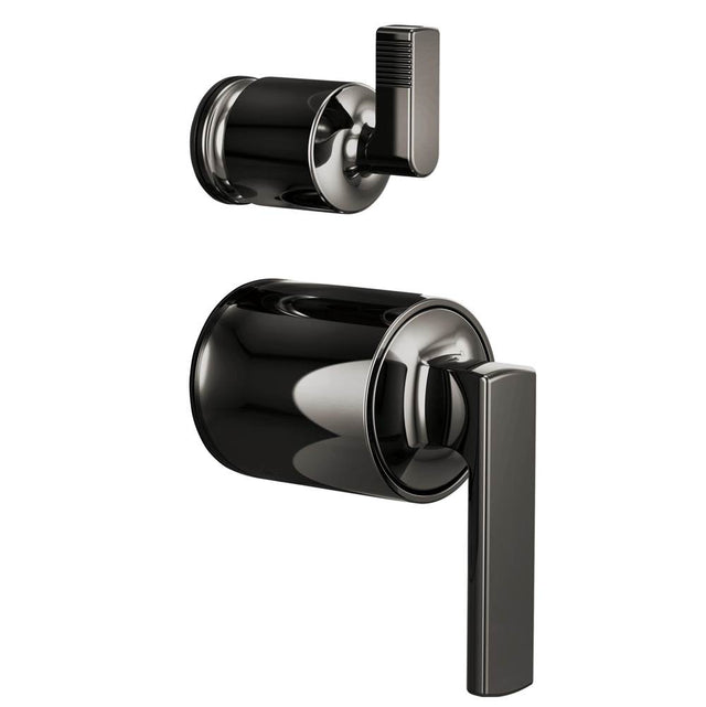 Brizo - Kintsu Pressure Balance Valve with Integrated Diverter Trim Lever Handle Kit - Brilliance Black Onyx
