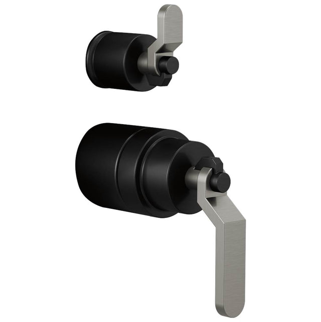 Brizo - Litze Pressure Balance Valve Trim Handle Kit - Industrial Lever - Matte Black With Luxe Steel