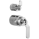Brizo - Litze Pressure Balance Valve with Integrated Diverter Trim Industrial Lever Handle Kit - Chrome