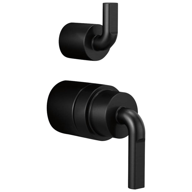 Brizo - Litze Pressure Balance Valve With Diverter Trim Handle Kit - Notch Lever - Matte Black