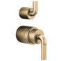 Brizo - Litze Pressure Balance Valve with Integrated Diverter Trim Notch Lever Handle Kit - Luxe Gold