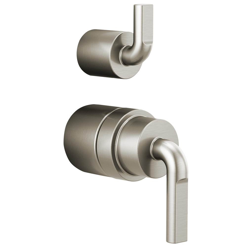 Brizo - Litze Pressure Balance Valve with Integrated Diverter Trim Notch Lever Handle Kit - Luxe Nickel
