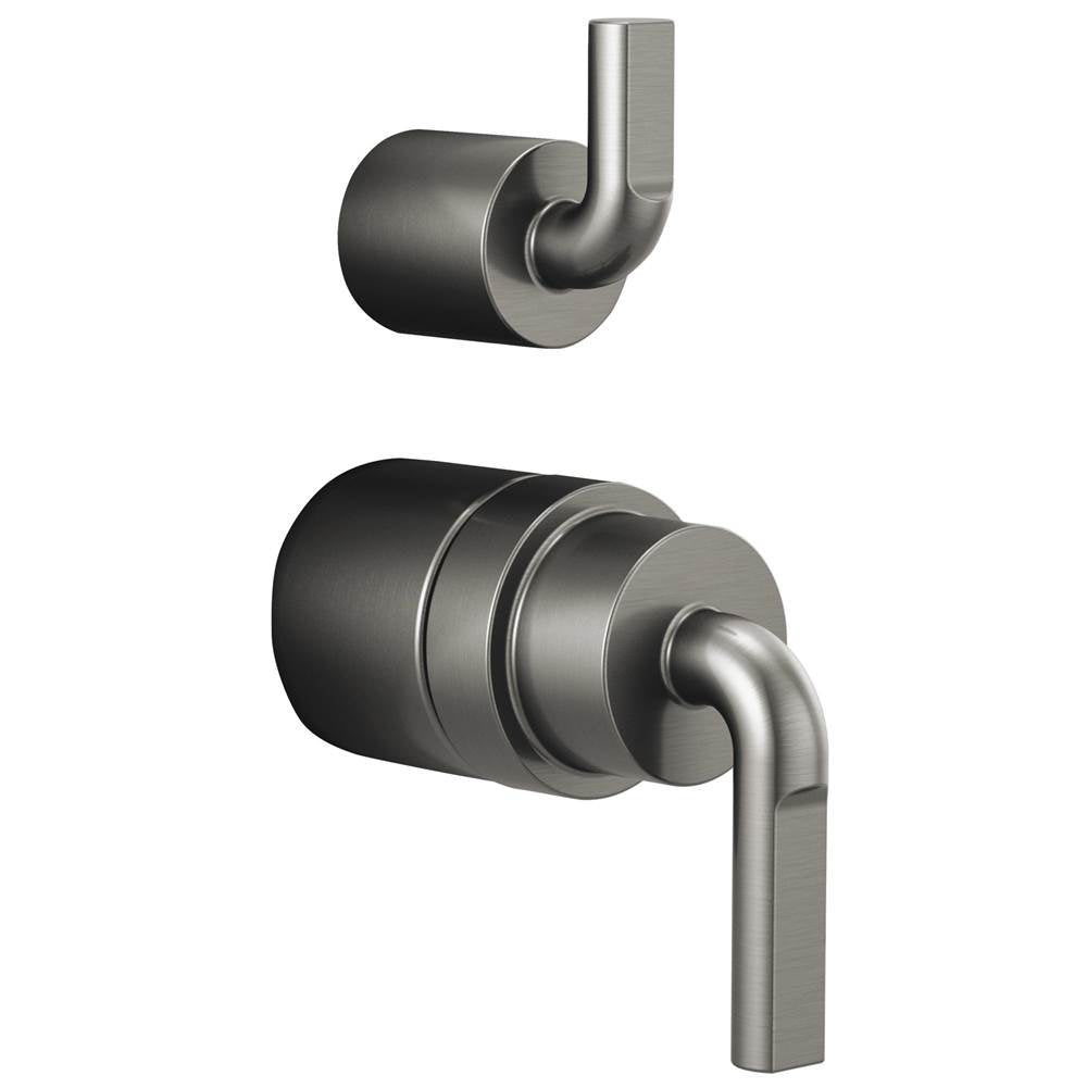 Brizo - Litze Pressure Balance Valve with Integrated Diverter Trim Notch Lever Handle Kit - Luxe Steel