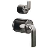 Brizo - AllariaE Pressure Balance Valve with Integrated Diverter Trim Twist Lever Handle Kit - Brilliance Black Onyx
