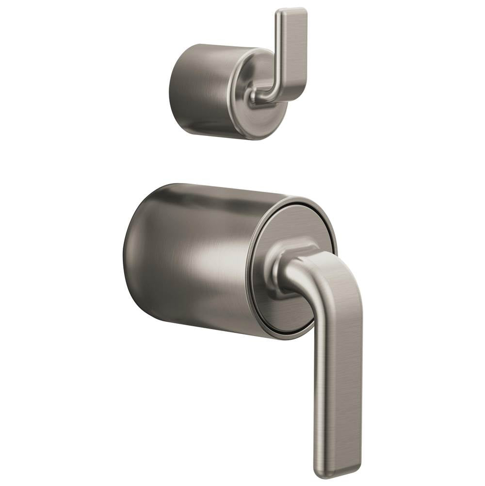 Brizo - AllariaE Pressure Balance Valve with Integrated Diverter Trim Twist Lever Handle Kit - Luxe Nickel