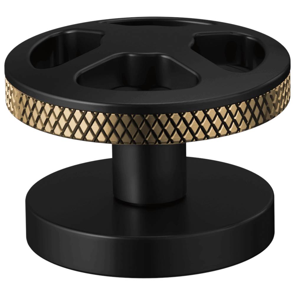 Brizo - Litze Widespread Handle Kit - Wheel - Matte Black With Luxe Gold