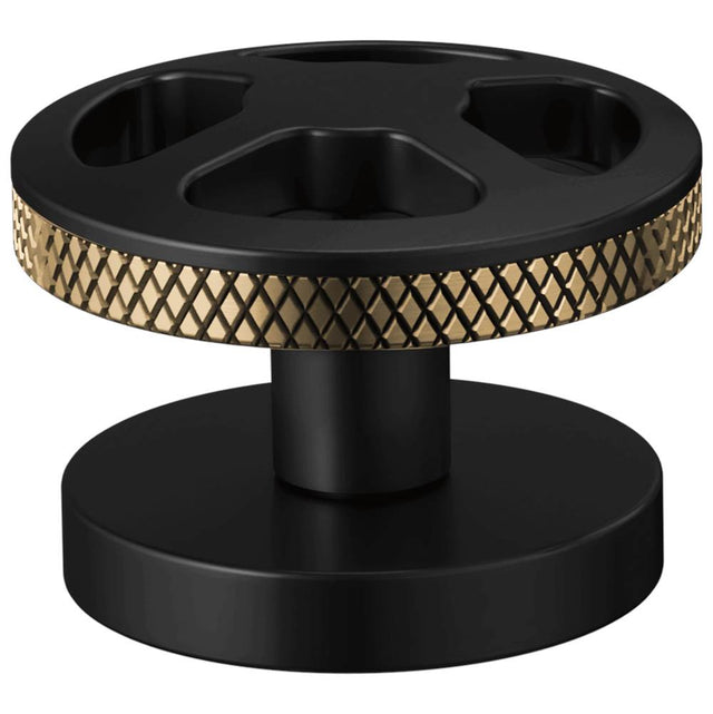 Brizo - Litze Widespread Handle Kit - Wheel - Matte Black With Luxe Gold