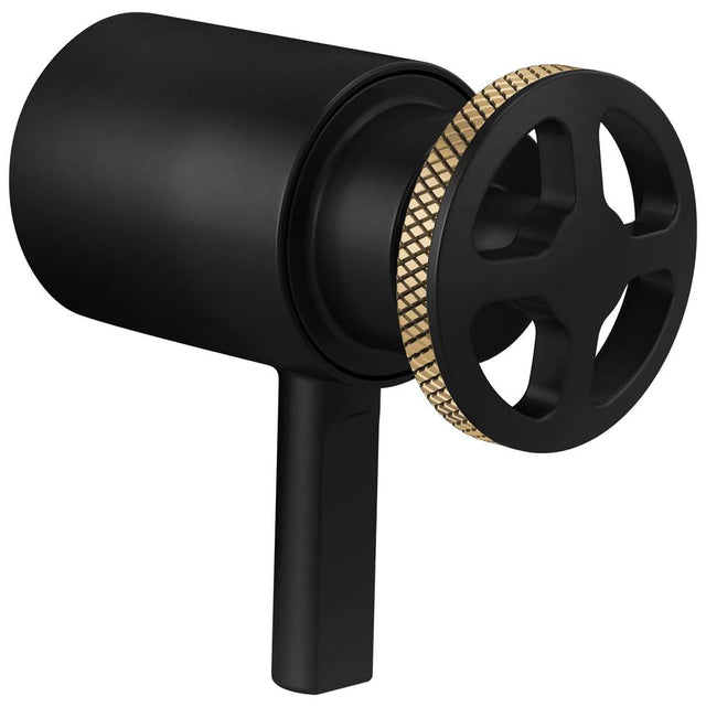 Brizo - Litze Tempassure Thermostatic Trim Handle Kit - Wheel - Matte Black With Luxe Gold