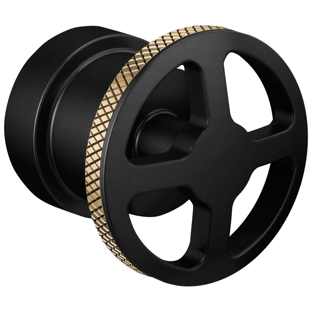 Brizo - Litze Pressure Balance Valve Trim Handle Kit - Wheel - Matte Black With Luxe Gold