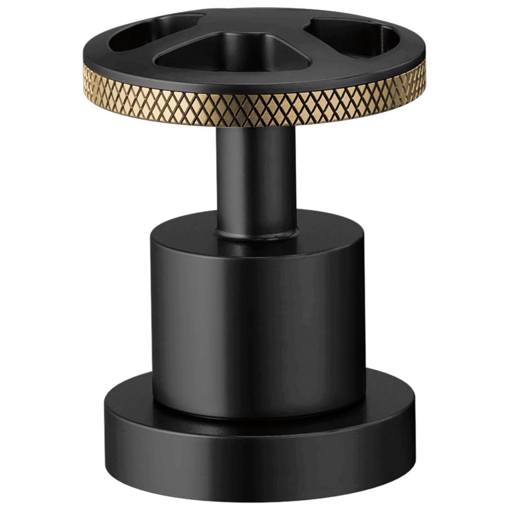 Brizo - Litze Roman Tub Handle Kit - Wheel - Matte Black With Luxe Gold