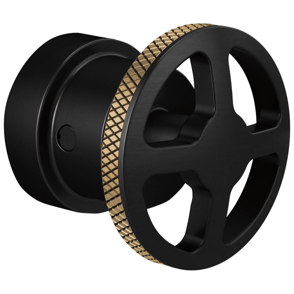 Brizo - Litze Sensori Thermostatic Valve Trim Handle Kit - Wheel - Matte Black With Luxe Gold