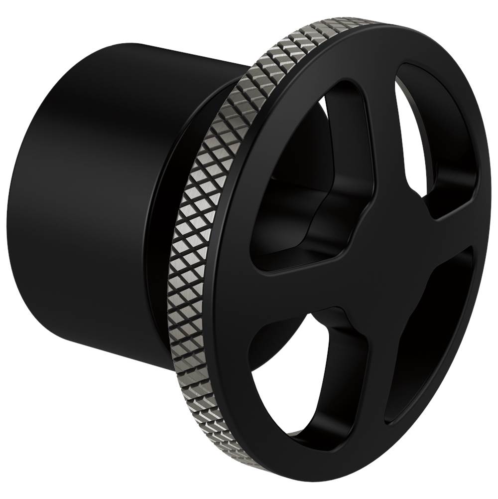 Brizo - Litze Single-Handle Freestanding Tub Filler Handle Kit - Wheel - Matte Black With Luxe Steel