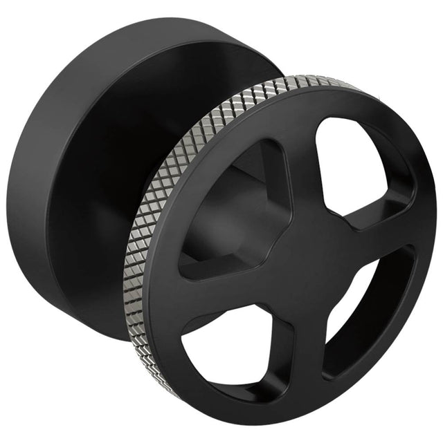 Brizo - Litze Two-Handle Wall Mount Tub Filler Handle Kit - Wheel - Matte Black With Luxe Steel