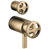 Brizo - Litze TempAssure Thermostatic Valve with Integrated Diverter Wheel Handle Kit - Luxe Gold