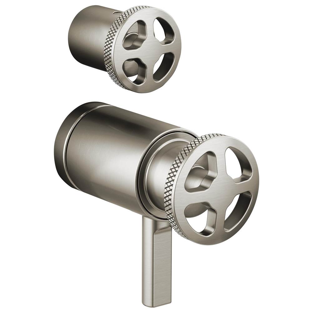 Brizo - Litze TempAssure Thermostatic Valve with Integrated Diverter Wheel Handle Kit - Luxe Nickel