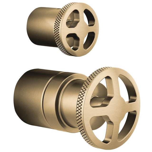 Brizo - Litze Pressure Balance Valve with Integrated Diverter Trim Wheel Handle Kit - Luxe Gold