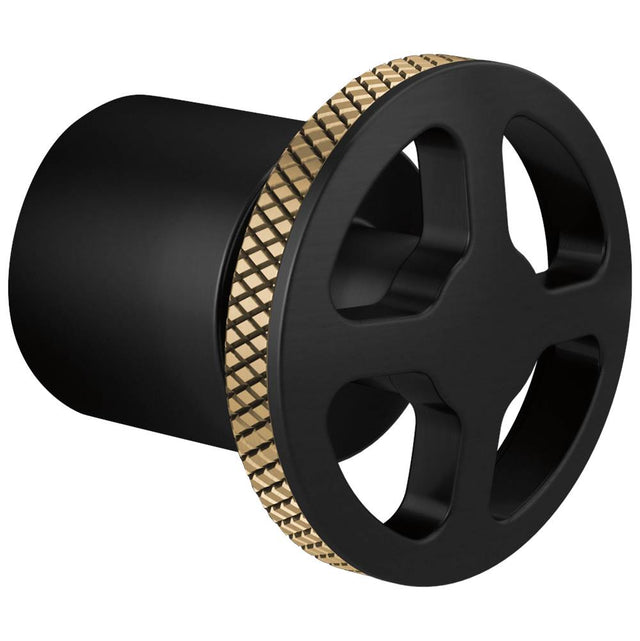Brizo - Litze 3 And 6 Setting Diverter Trim Handle Kit - Wheel - Matte Black With Luxe Gold