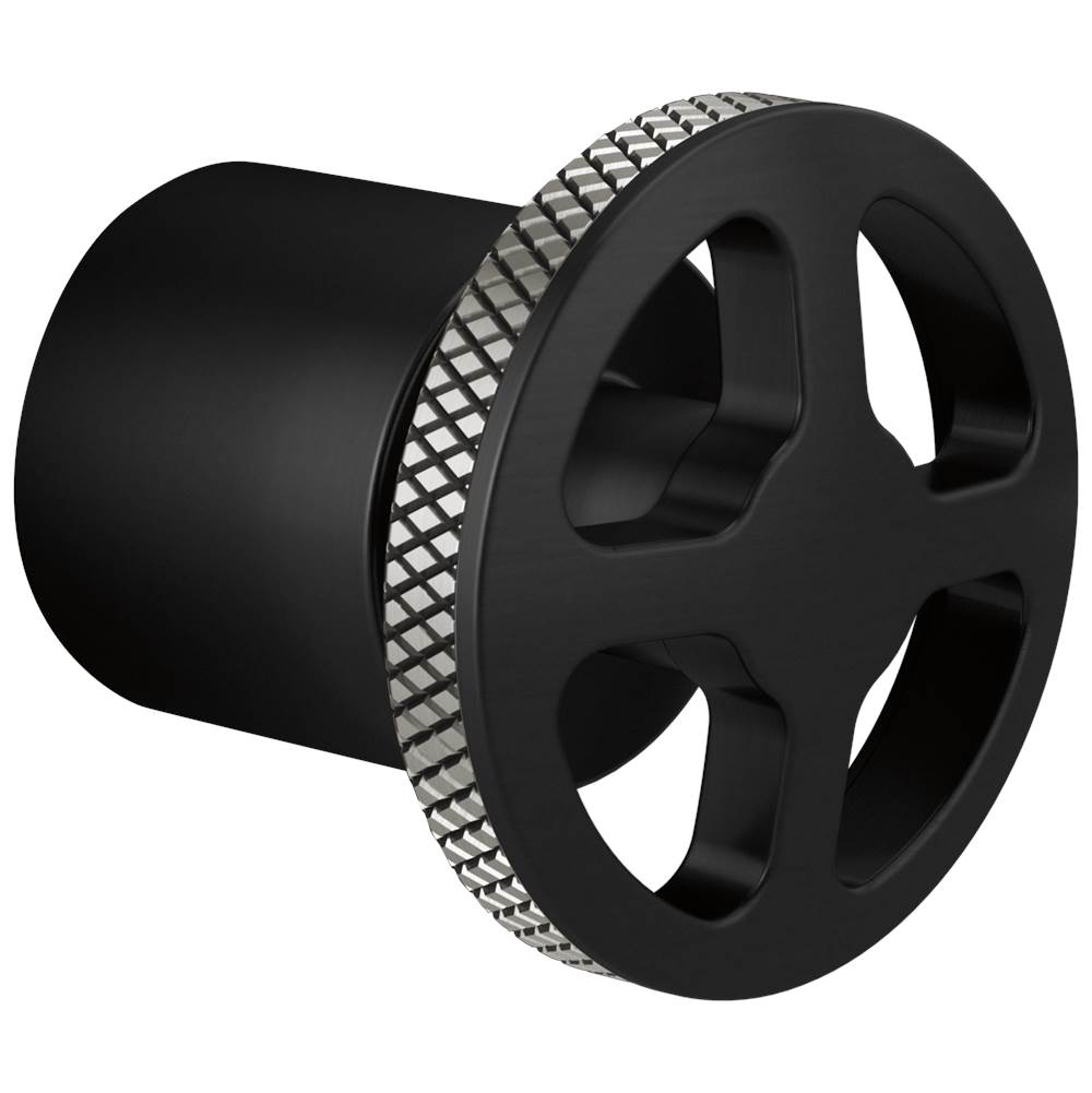 Brizo - Litze 3 And 6 Setting Diverter Trim Handle Kit - Wheel - Matte Black With Luxe Steel