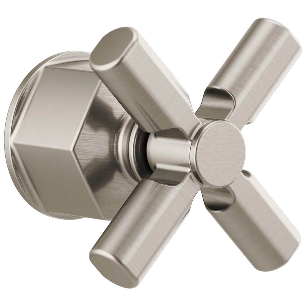 Brizo - Invari Single-Handle Floor Mount Tub Filler Cross Handle Kit - Luxe Nickel