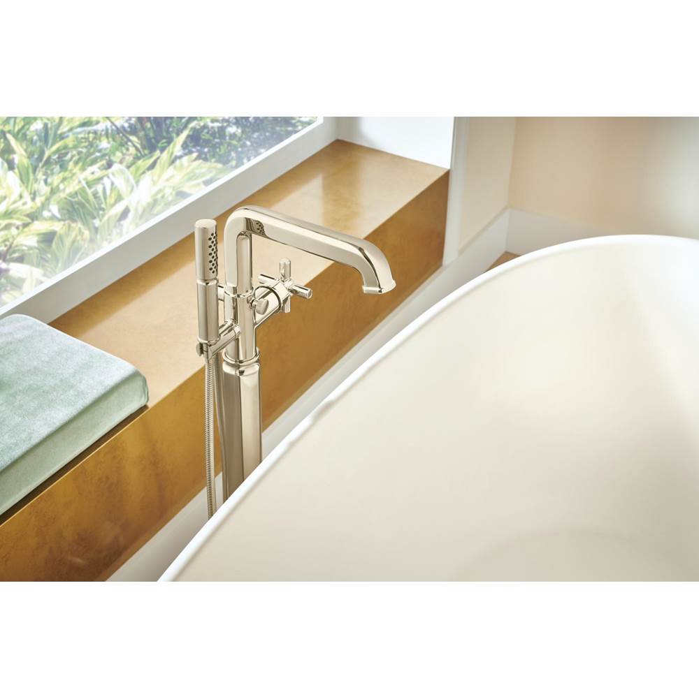Invari Single-Handle Floor Mount Tub Filler Cross Handle Kit