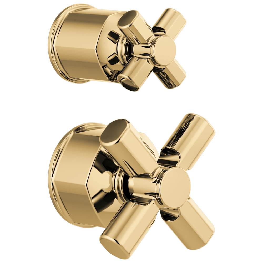 Brizo - Invari Pressure Balance Valve with Integrated Diverter Trim Cross Handle Kit - Polished Gold
