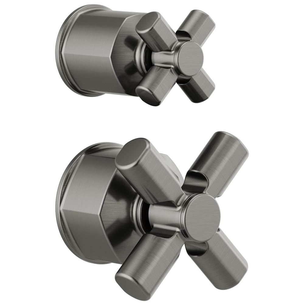 Brizo - Invari Pressure Balance Valve with Integrated Diverter Trim Cross Handle Kit - Luxe Steel