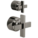 Brizo - LevoirE Pressure Balance Valve with Integrated Diverter Trim Cross Handle Kit - Brilliance Black Onyx