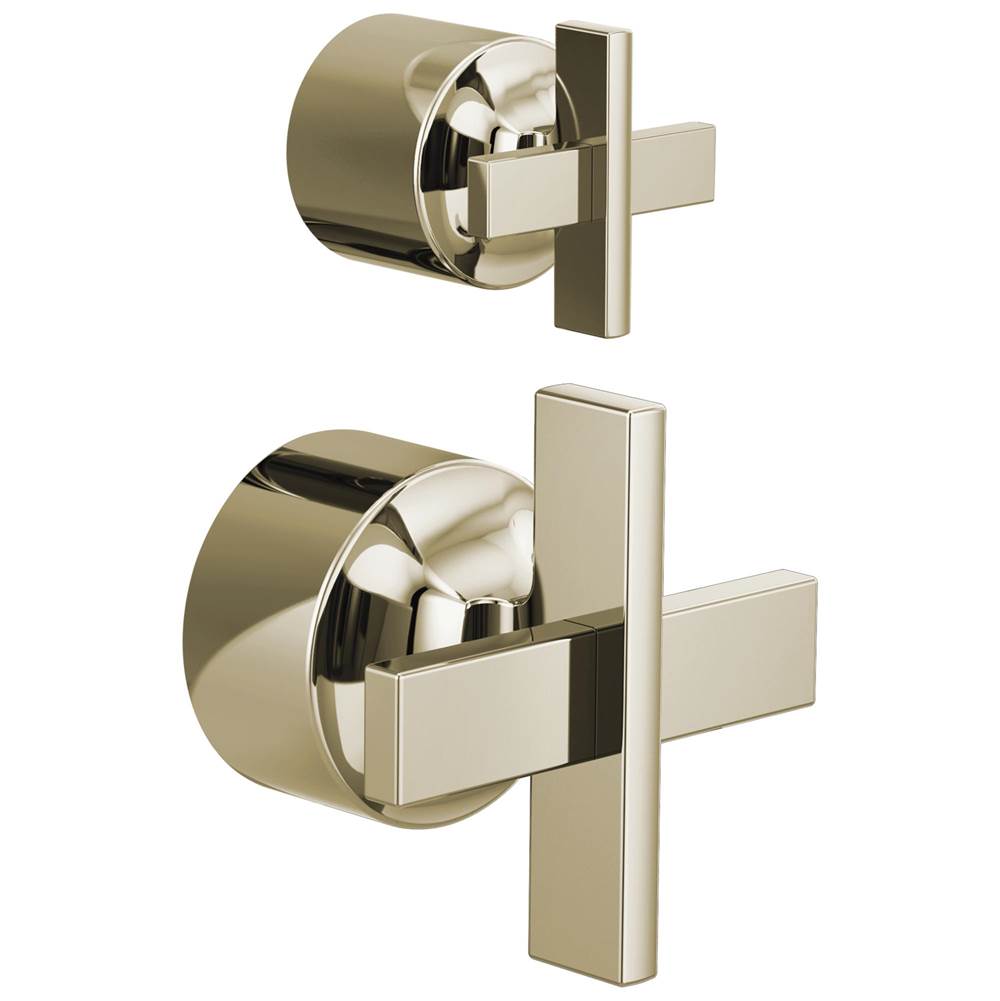 Brizo - LevoirE Pressure Balance Valve with Integrated Diverter Trim Cross Handle Kit - Polished Nickel