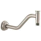Brizo - Invari 11'' Angled Shower Arm And Flange - Luxe Nickel