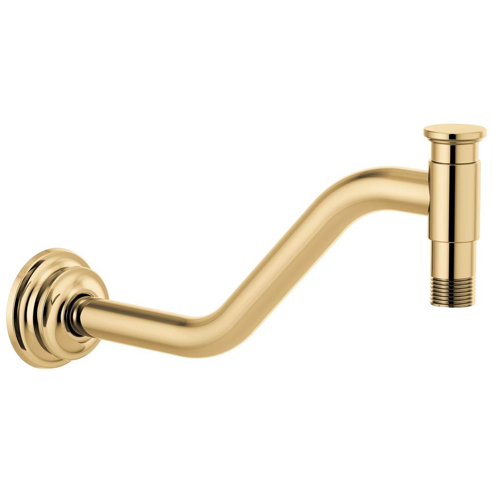 Brizo - Invari 11'' Angled Shower Arm And Flange - Polished Gold