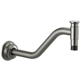 Brizo - Invari 11'' Angled Shower Arm And Flange - Luxe Steel