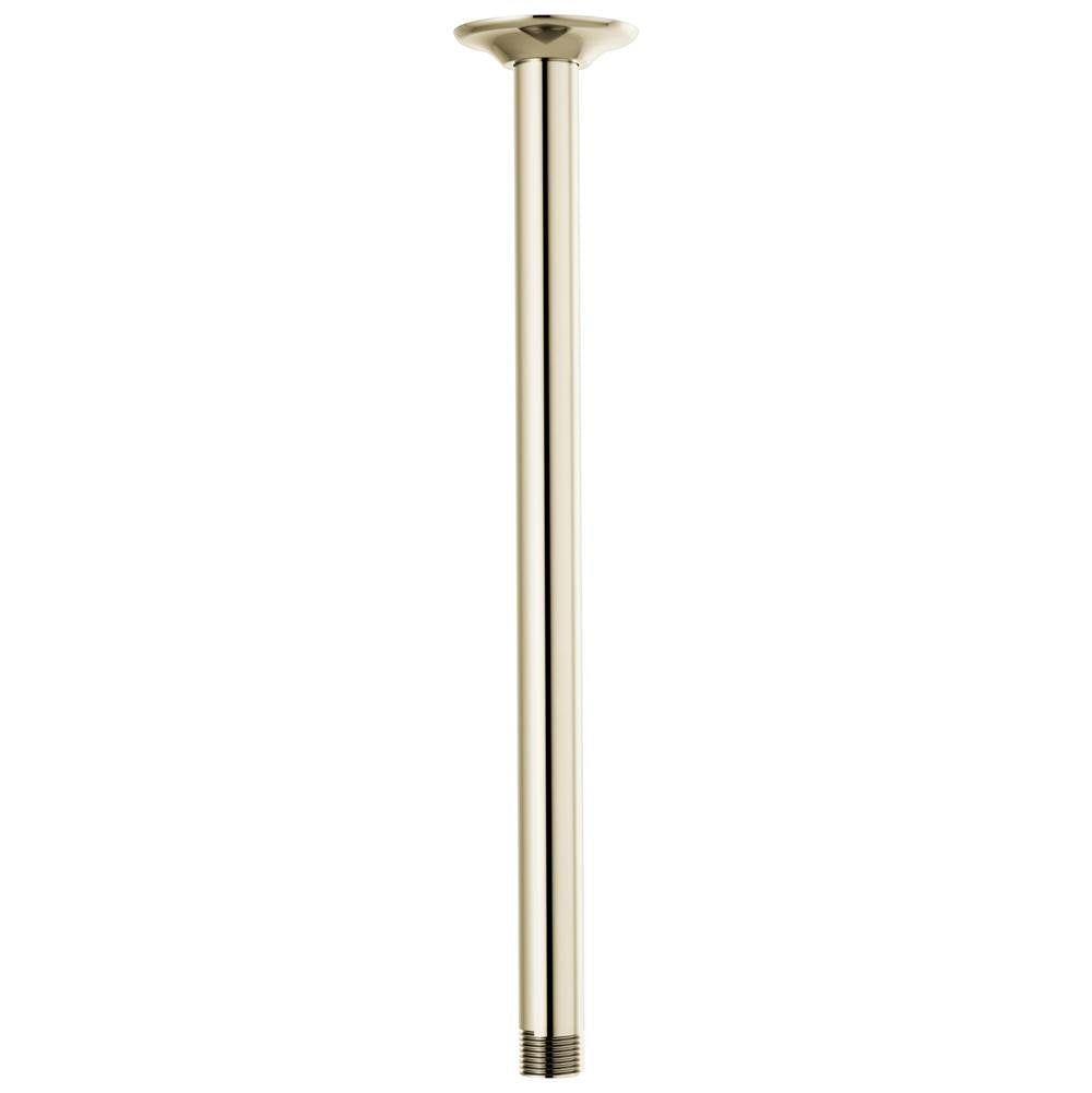 Brizo - Universal Showering 14'' Ceiling Mount Shower Arm And Round Flange - Polished Nickel