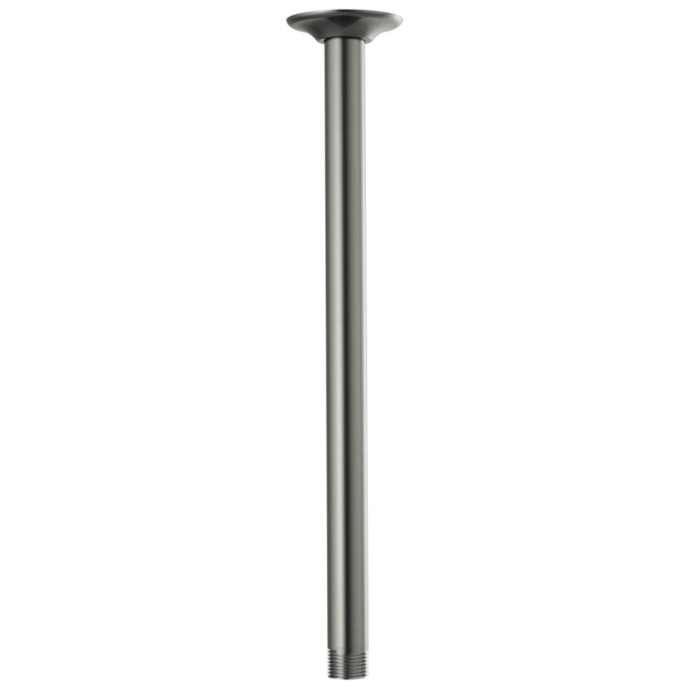 Brizo - Universal Showering 14'' Ceiling Mount Shower Arm And Round Flange - Luxe Steel