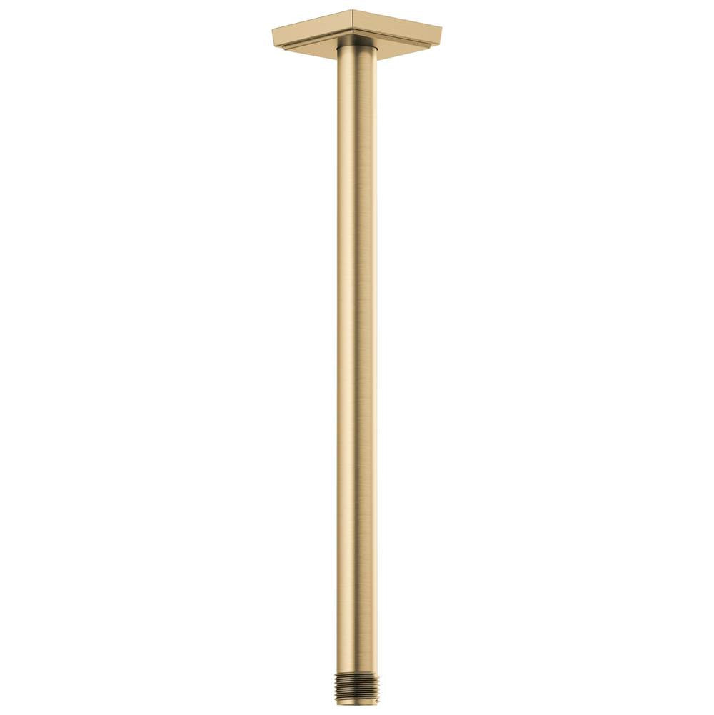 Brizo - Universal Showering 14'' Ceiling Mount Shower Arm And Square Flange - Luxe Gold