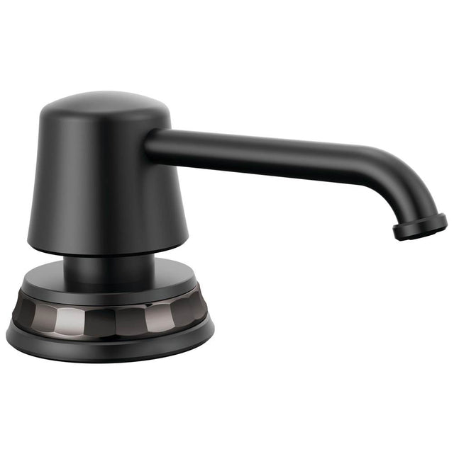 Brizo - The TulhamE Kitchen Collection by Brizo Soap/Lotion Dispenser - Matte Black  With  Brilliance Black Onyx