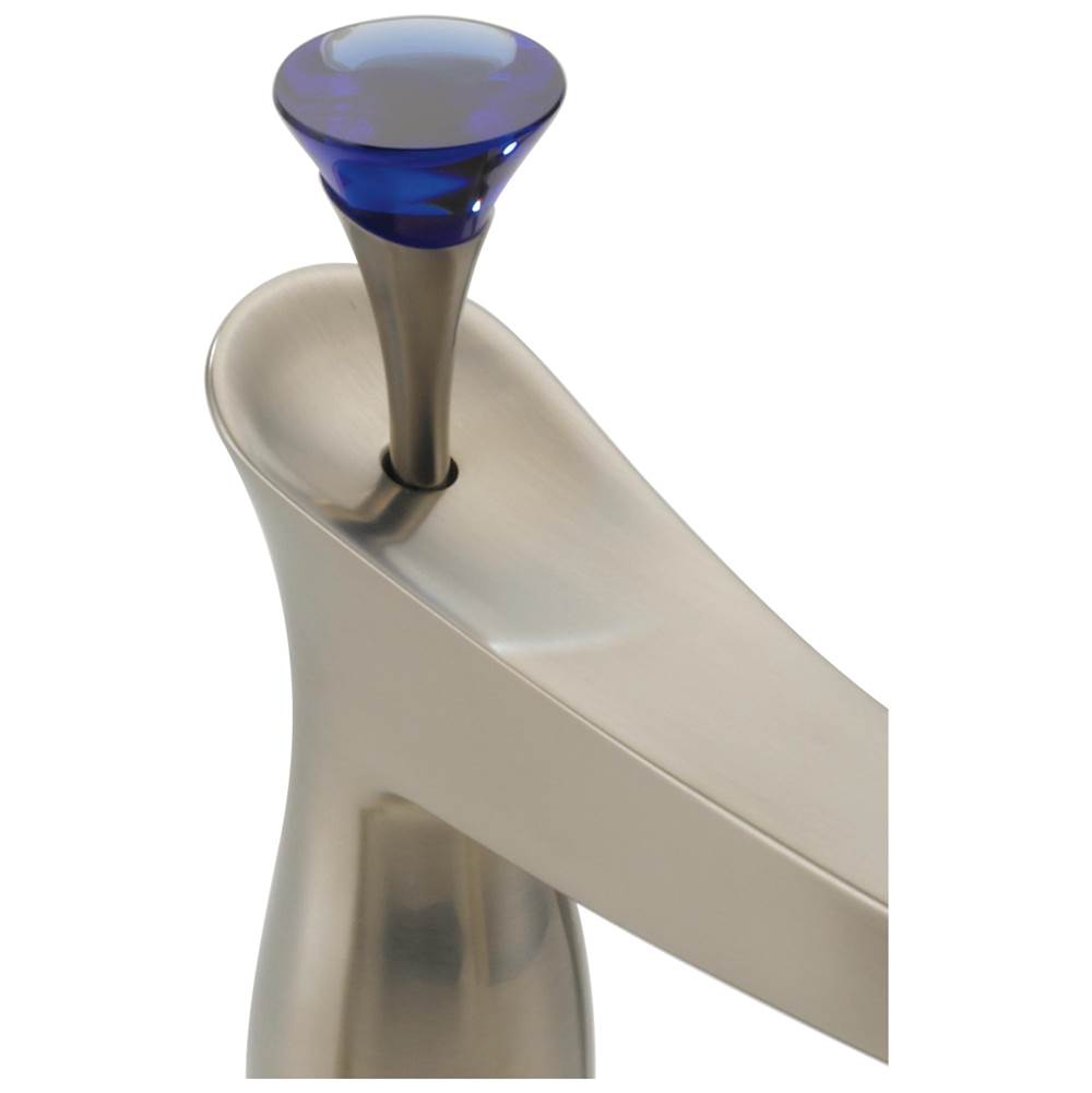 Brizo - RSVP Blue Glass Finial - Roman Tub - Brushed Nickel
