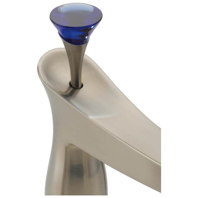 Brizo - RSVP Blue Glass Finial - Roman Tub - Brushed Nickel