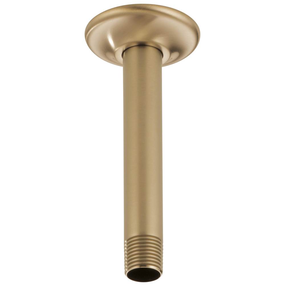 Brizo - Universal Showering 6'' Ceiling Mount Shower Arm And Round Flange - Luxe Gold